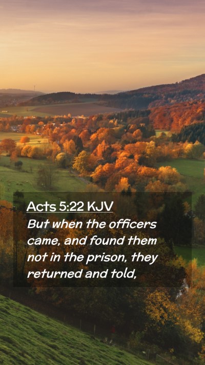 Picture 02 - Acts 5:22 KJV Mobile Phone Wallpaper - But when the officers came, and found them not in - Mobile Bible Verse Wallpaper