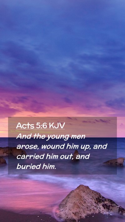 Picture 02 - Acts 5:6 KJV Mobile Phone Wallpaper - And the young men arose, wound him up, and - Mobile Bible Verse Wallpaper
