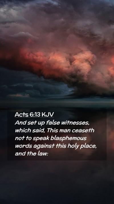 Picture 02 - Acts 6:13 KJV Mobile Phone Wallpaper - And set up false witnesses, which said, This man - Mobile Bible Verse Wallpaper