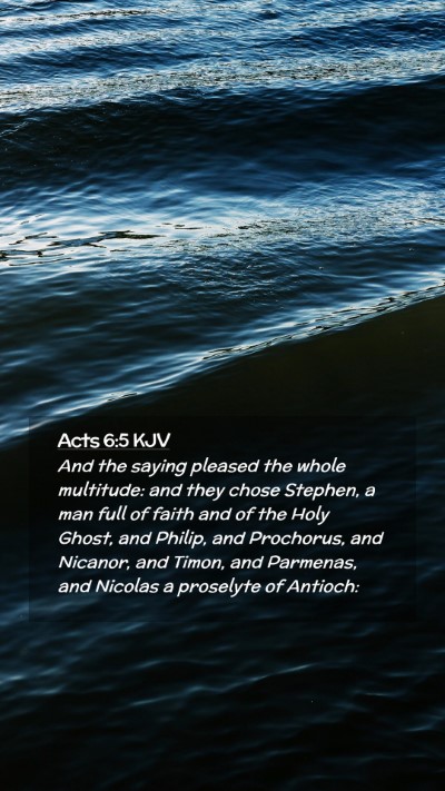 Picture 02 - Acts 6:5 KJV Mobile Phone Wallpaper - And the saying pleased the whole multitude: and - Mobile Bible Verse Wallpaper