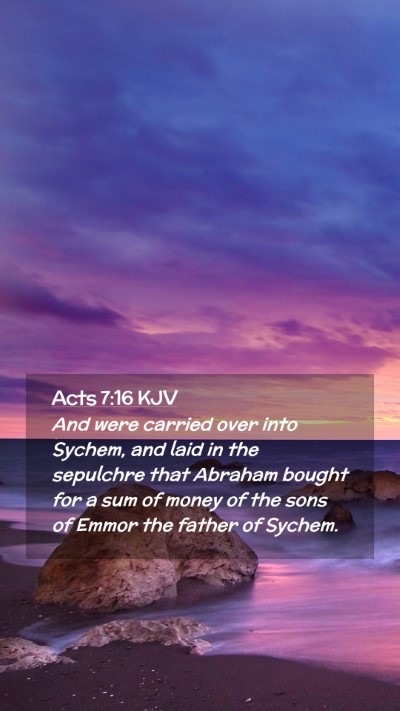 Picture 02 - Acts 7:16 KJV Mobile Phone Wallpaper - And were carried over into Sychem, and laid in - Mobile Bible Verse Wallpaper