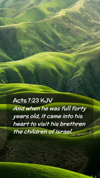 Picture 02 - Acts 7:23 KJV Mobile Phone Wallpaper - And when he was full forty years old, it came - Mobile Bible Verse Wallpaper