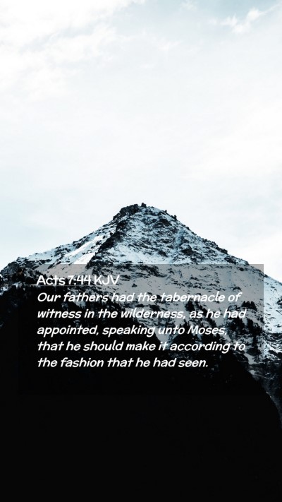 Picture 02 - Acts 7:44 KJV Mobile Phone Wallpaper - Our fathers had the tabernacle of witness in the - Mobile Bible Verse Wallpaper