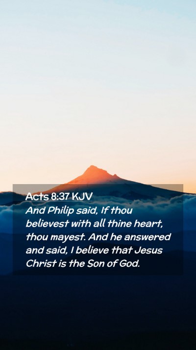 Picture 02 - Acts 8:37 KJV Mobile Phone Wallpaper - And Philip said, If thou believest with all thine - Mobile Bible Verse Wallpaper
