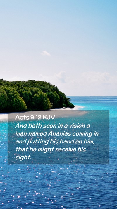 Picture 02 - Acts 9:12 KJV Mobile Phone Wallpaper - And hath seen in a vision a man named Ananias - Mobile Bible Verse Wallpaper