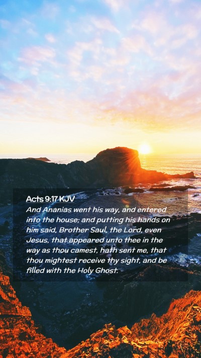 Picture 02 - Acts 9:17 KJV Mobile Phone Wallpaper - And Ananias went his way, and entered into the - Mobile Bible Verse Wallpaper