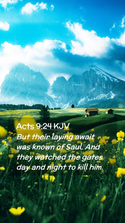 Picture 02 - Acts 9:24 KJV Mobile Phone Wallpaper - But their laying await was known of Saul. And - Mobile Bible Verse Wallpaper