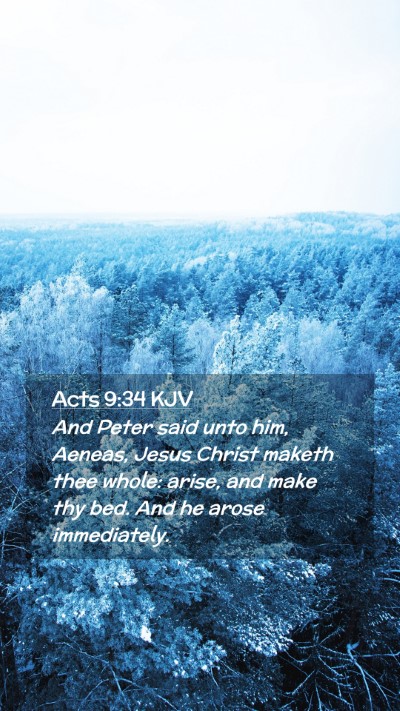 Picture 02 - Acts 9:34 KJV Mobile Phone Wallpaper - And Peter said unto him, Aeneas, Jesus Christ - Mobile Bible Verse Wallpaper