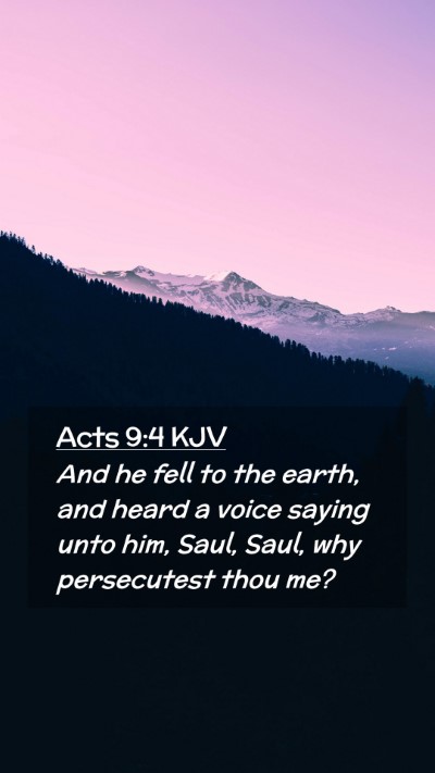 Picture 02 - Acts 9:4 KJV Mobile Phone Wallpaper - And he fell to the earth, and heard a voice - Mobile Bible Verse Wallpaper