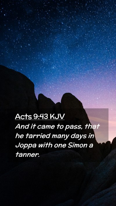 Picture 02 - Acts 9:43 KJV Mobile Phone Wallpaper - And it came to pass, that he tarried many days in - Mobile Bible Verse Wallpaper