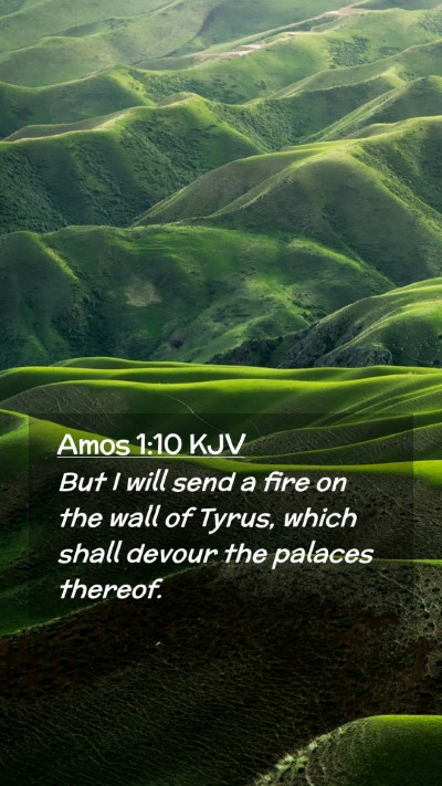 Picture 02 - Amos 1:10 KJV Mobile Phone Wallpaper - But I will send a fire on the wall of Tyrus, - Mobile Bible Verse Wallpaper