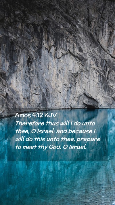 Picture 02 - Amos 4:12 KJV Mobile Phone Wallpaper - Therefore thus will I do unto thee, O Israel: and - Mobile Bible Verse Wallpaper