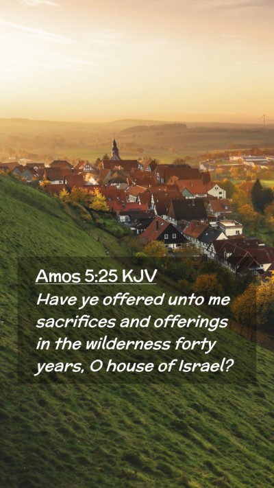 Picture 02 - Amos 5:25 KJV Mobile Phone Wallpaper - Have ye offered unto me sacrifices and offerings - Mobile Bible Verse Wallpaper