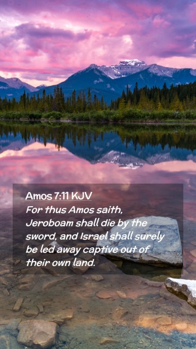 Picture 02 - Amos 7:11 KJV Mobile Phone Wallpaper - For thus Amos saith, Jeroboam shall die by the - Mobile Bible Verse Wallpaper