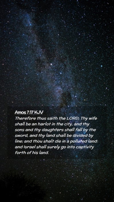 Picture 02 - Amos 7:17 KJV Mobile Phone Wallpaper - Therefore thus saith the LORD; Thy wife shall be - Mobile Bible Verse Wallpaper