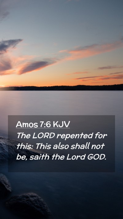 Picture 02 - Amos 7:6 KJV Mobile Phone Wallpaper - The LORD repented for this: This also shall not - Mobile Bible Verse Wallpaper