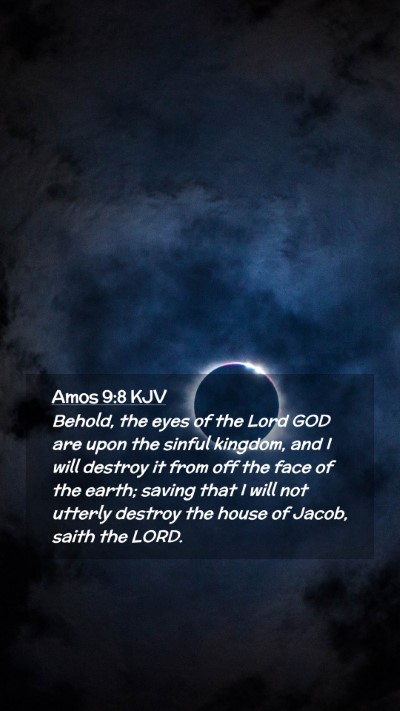 Picture 02 - Amos 9:8 KJV Mobile Phone Wallpaper - Behold, the eyes of the Lord GOD are upon the - Mobile Bible Verse Wallpaper