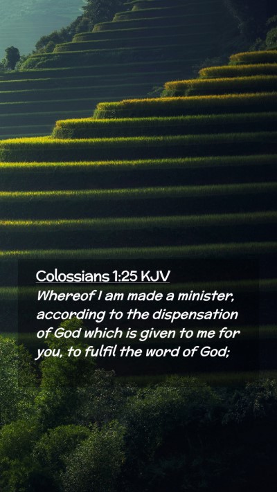 Picture 02 - Colossians 1:25 KJV Mobile Phone Wallpaper - Whereof I am made a minister, according to the - Mobile Bible Verse Wallpaper