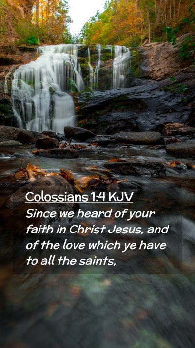 Picture 02 - Colossians 1:4 KJV Mobile Phone Wallpaper - Since we heard of your faith in Christ Jesus, and - Mobile Bible Verse Wallpaper