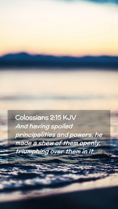 Picture 02 - Colossians 2:15 KJV Mobile Phone Wallpaper - And having spoiled principalities and powers, he - Mobile Bible Verse Wallpaper
