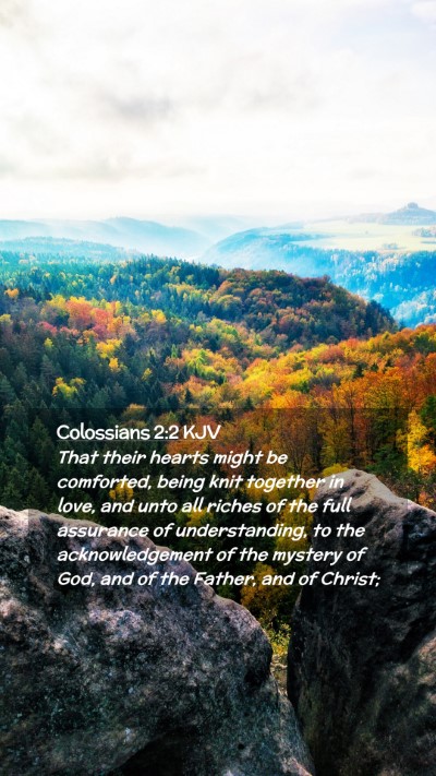 Picture 02 - Colossians 2:2 KJV Mobile Phone Wallpaper - That their hearts might be comforted, being knit - Mobile Bible Verse Wallpaper