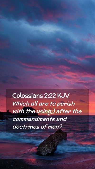 Picture 02 - Colossians 2:22 KJV Mobile Phone Wallpaper - Which all are to perish with the using;) after - Mobile Bible Verse Wallpaper