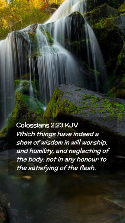 Picture 02 - Colossians 2:23 KJV Mobile Phone Wallpaper - Which things have indeed a shew of wisdom in will - Mobile Bible Verse Wallpaper