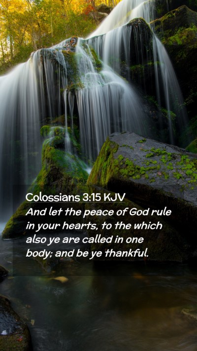 Picture 02 - Colossians 3:15 KJV Mobile Phone Wallpaper - And let the peace of God rule in your hearts, to - Mobile Bible Verse Wallpaper