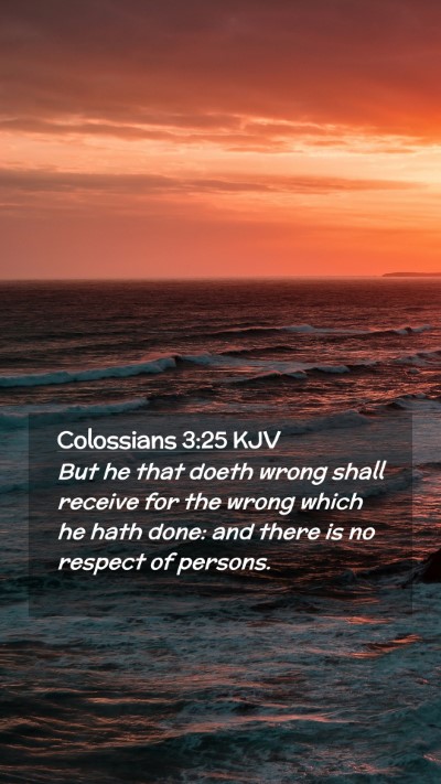 Picture 02 - Colossians 3:25 KJV Mobile Phone Wallpaper - But he that doeth wrong shall receive for the - Mobile Bible Verse Wallpaper