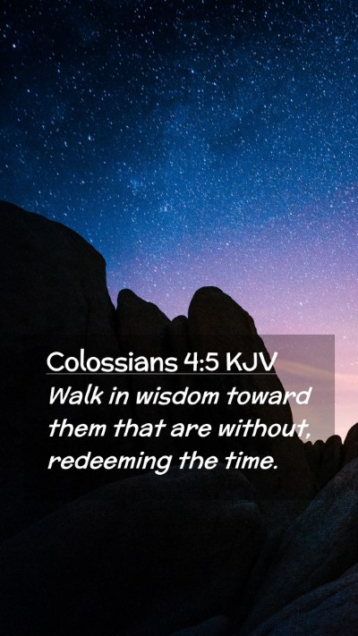 Picture 02 - Colossians 4:5 KJV Mobile Phone Wallpaper - Walk in wisdom toward them that are without, - Mobile Bible Verse Wallpaper