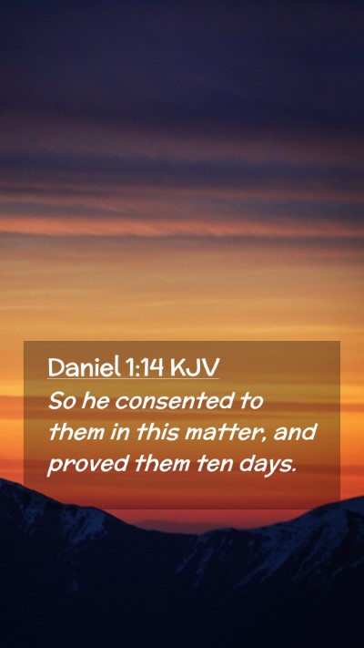 Picture 02 - Daniel 1:14 KJV Mobile Phone Wallpaper - So he consented to them in this matter, and - Mobile Bible Verse Wallpaper