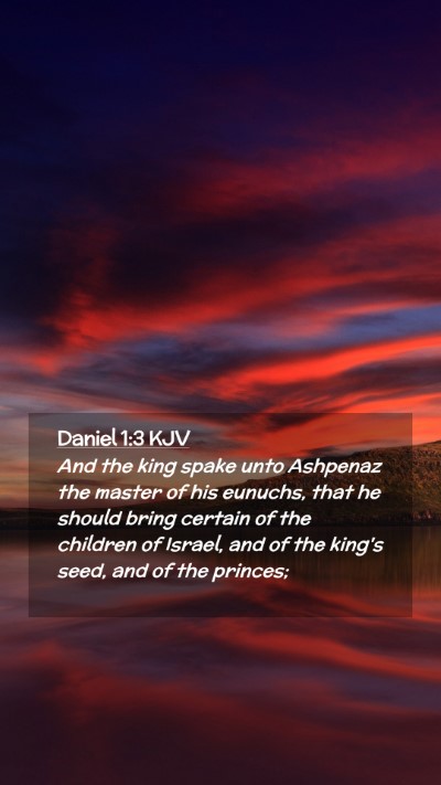 Picture 02 - Daniel 1:3 KJV Mobile Phone Wallpaper - And the king spake unto Ashpenaz the master of - Mobile Bible Verse Wallpaper