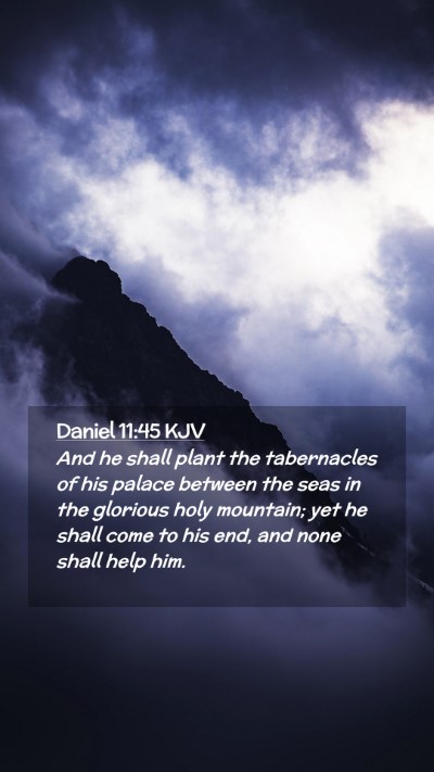 Picture 02 - Daniel 11:45 KJV Mobile Phone Wallpaper - And he shall plant the tabernacles of his palace - Mobile Bible Verse Wallpaper