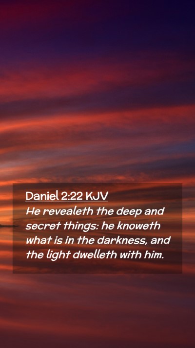 Picture 02 - Daniel 2:22 KJV Mobile Phone Wallpaper - He revealeth the deep and secret things: he - Mobile Bible Verse Wallpaper