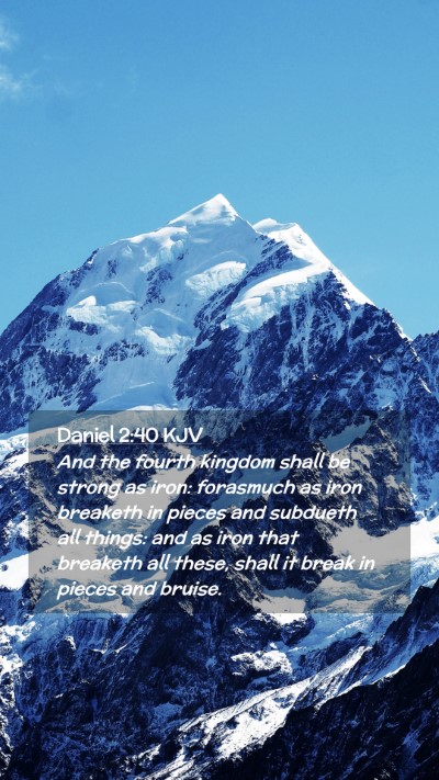 Picture 02 - Daniel 2:40 KJV Mobile Phone Wallpaper - And the fourth kingdom shall be strong as iron: - Mobile Bible Verse Wallpaper