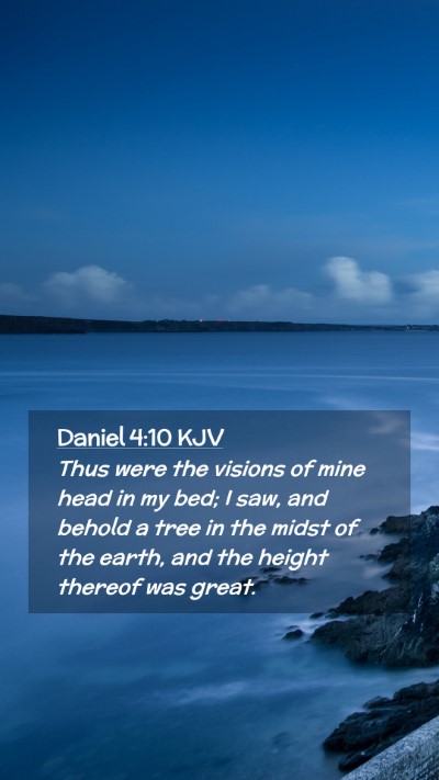 Picture 02 - Daniel 4:10 KJV Mobile Phone Wallpaper - Thus were the visions of mine head in my bed; I - Mobile Bible Verse Wallpaper