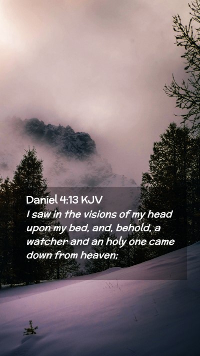 Picture 02 - Daniel 4:13 KJV Mobile Phone Wallpaper - I saw in the visions of my head upon my bed, and, - Mobile Bible Verse Wallpaper