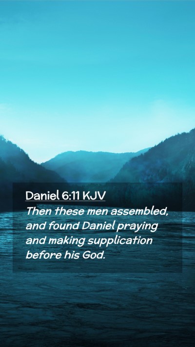 Picture 02 - Daniel 6:11 KJV Mobile Phone Wallpaper - Then these men assembled, and found Daniel - Mobile Bible Verse Wallpaper