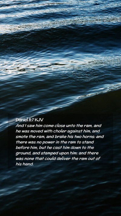 Picture 02 - Daniel 8:7 KJV Mobile Phone Wallpaper - And I saw him come close unto the ram, and he was - Mobile Bible Verse Wallpaper