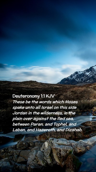 Picture 02 - Deuteronomy 1:1 KJV Mobile Phone Wallpaper - These be the words which Moses spake unto all - Mobile Bible Verse Wallpaper
