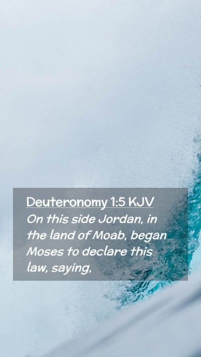 Picture 02 - Deuteronomy 1:5 KJV Mobile Phone Wallpaper - On this side Jordan, in the land of Moab, began - Mobile Bible Verse Wallpaper