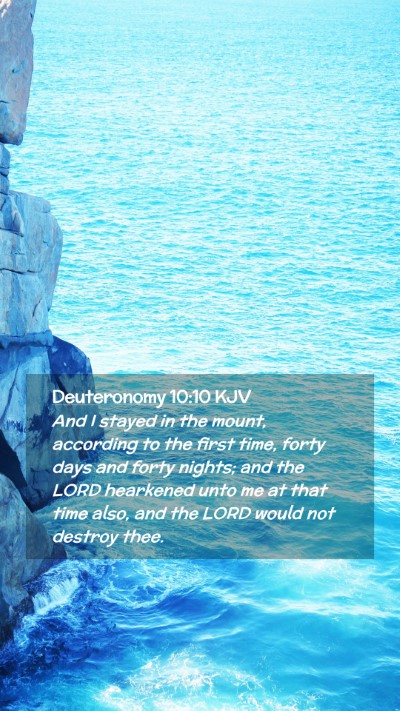 Picture 02 - Deuteronomy 10:10 KJV Mobile Phone Wallpaper - And I stayed in the mount, according to the first - Mobile Bible Verse Wallpaper