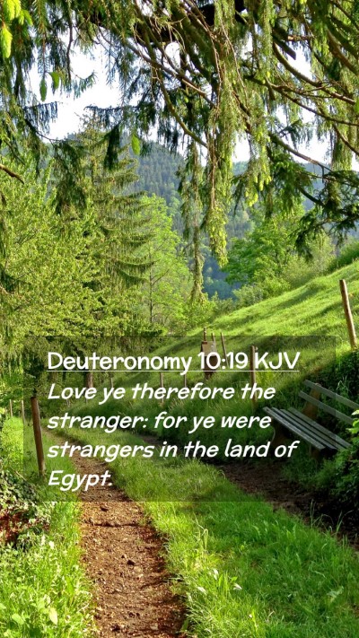 Picture 02 - Deuteronomy 10:19 KJV Mobile Phone Wallpaper - Love ye therefore the stranger: for ye were - Mobile Bible Verse Wallpaper