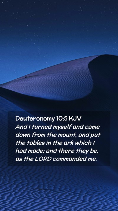 Picture 02 - Deuteronomy 10:5 KJV Mobile Phone Wallpaper - And I turned myself and came down from the mount, - Mobile Bible Verse Wallpaper