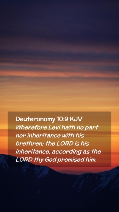 Picture 02 - Deuteronomy 10:9 KJV Mobile Phone Wallpaper - Wherefore Levi hath no part nor inheritance with - Mobile Bible Verse Wallpaper