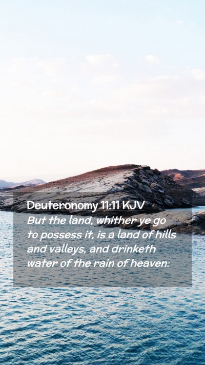 Picture 02 - Deuteronomy 11:11 KJV Mobile Phone Wallpaper - But the land, whither ye go to possess it, is a - Mobile Bible Verse Wallpaper