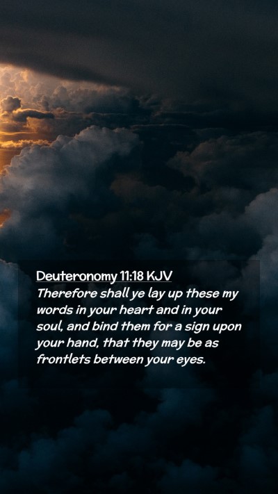 Picture 02 - Deuteronomy 11:18 KJV Mobile Phone Wallpaper - Therefore shall ye lay up these my words in your - Mobile Bible Verse Wallpaper