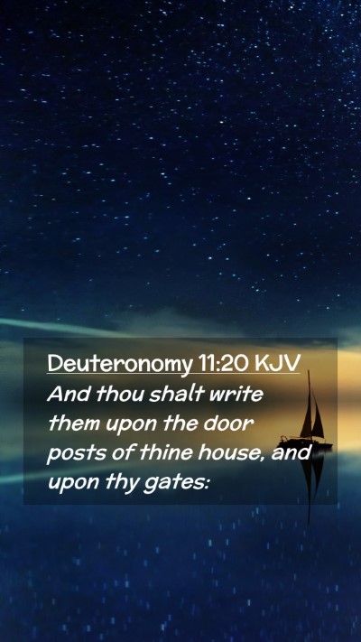 Picture 02 - Deuteronomy 11:20 KJV Mobile Phone Wallpaper - And thou shalt write them upon the door posts of - Mobile Bible Verse Wallpaper