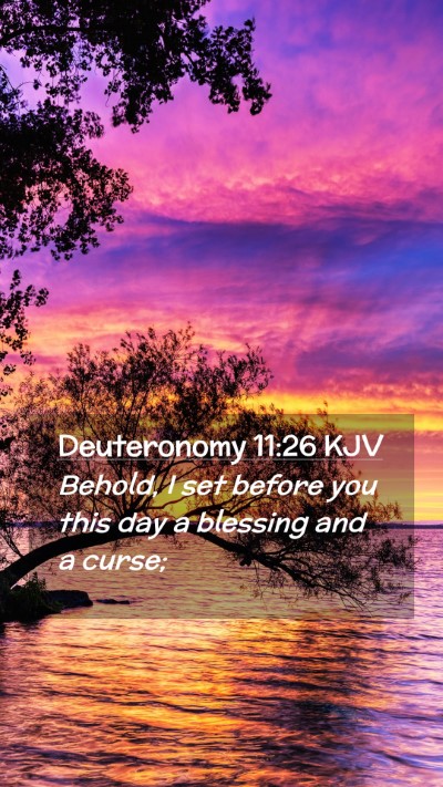 Picture 02 - Deuteronomy 11:26 KJV Mobile Phone Wallpaper - Behold, I set before you this day a blessing and - Mobile Bible Verse Wallpaper