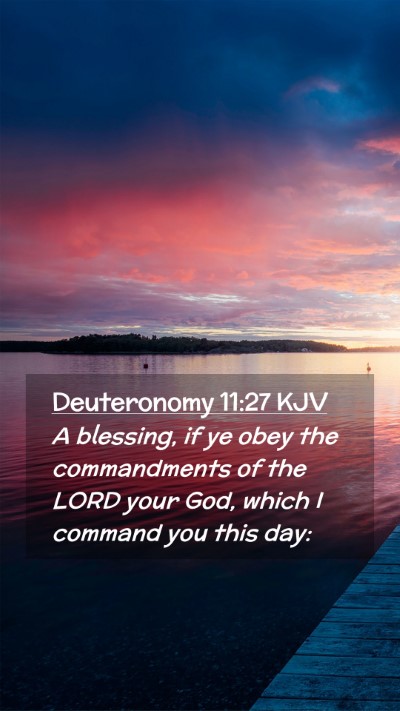 Picture 02 - Deuteronomy 11:27 KJV Mobile Phone Wallpaper - A blessing, if ye obey the commandments of the - Mobile Bible Verse Wallpaper